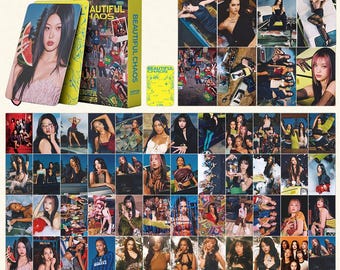 Cartes photo Katseye Beautiful Chaos 55 pièces, cartes LOMO, Sophia, Manon, Daniela, Lara, Megan, Yoonchae