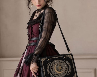 Bolso Ita con forma de libro mágico, bolso bandolera con forma de libro de hechizos de estrellas y lunas, bolso de hombro de exhibición celestial de bruja para pines, peluches y dijes.