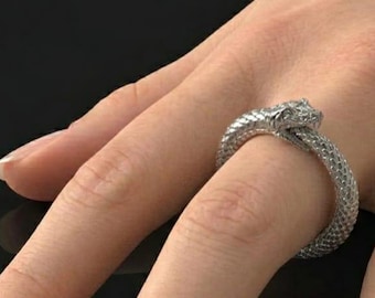 925 Sterling Silver Ouroboros Band Ring for Men women Snake Eating Its Own Tail Ring, Ouroboros Jewelry, Serpent Band Ring handmade