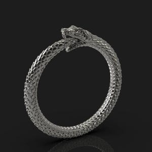 925 sterling silver Ouroboros bandring för män och kvinnor orm som äter sin egen svansring, Ouroboros smycken, handgjord ormbandring