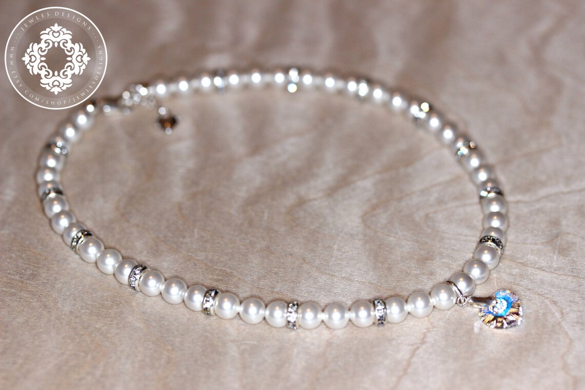 Flower Girl SET Necklace and Bracelet in Swarovski Pearls Etsy