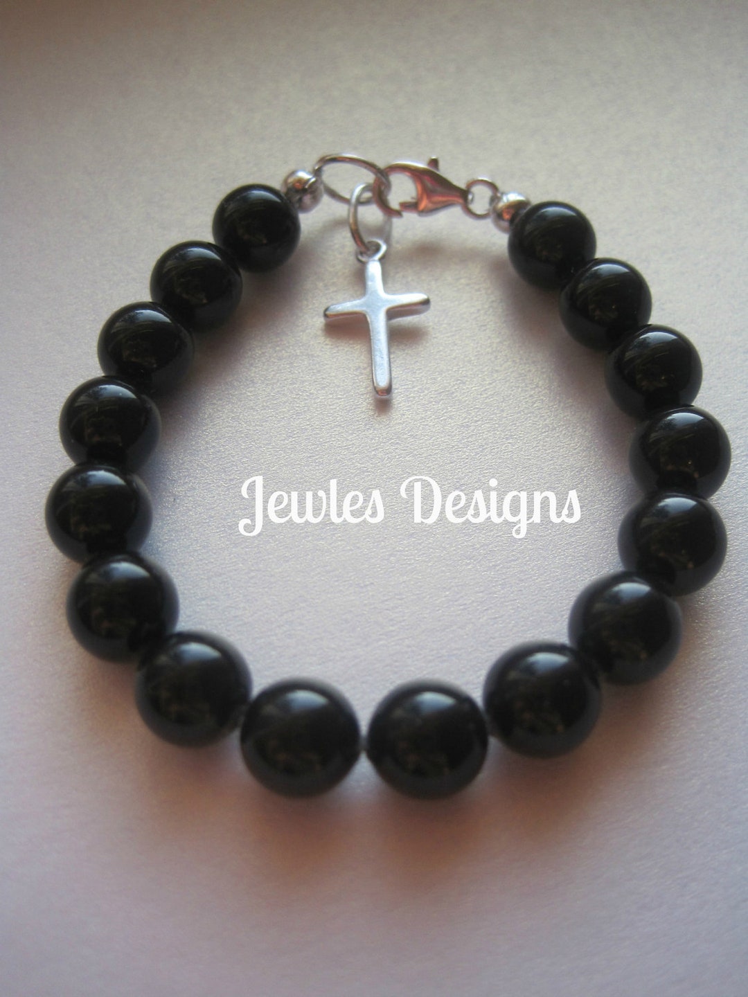 Baby Boy Beaded Cross Bracelet, New Baby, Boys Bracelet, Baby, Blessing