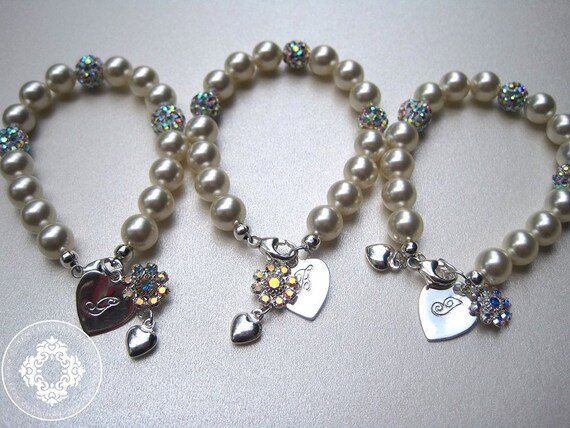 flower girl bracelet etsy