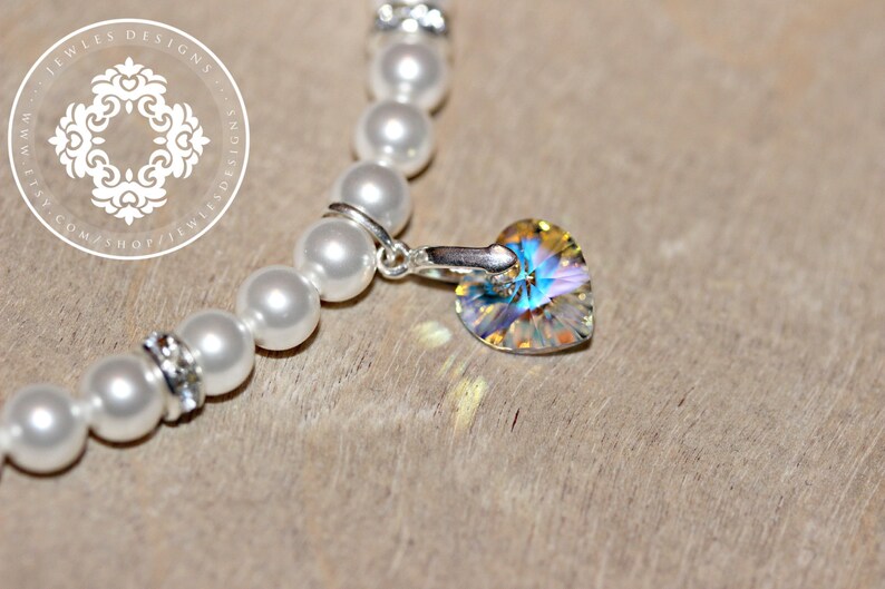 Flower Girl SET Necklace and Bracelet in Swarovski Pearls Etsy