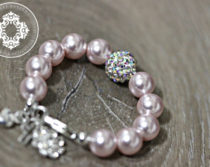 Infant Jewelry SWAROVSKI Baby Bracelet, Baptism, Flower Girl