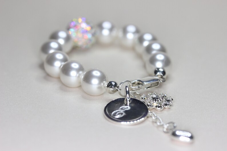 Infant Jewelry SWAROVSKI Baby bracelet Baptism flower girl Etsy