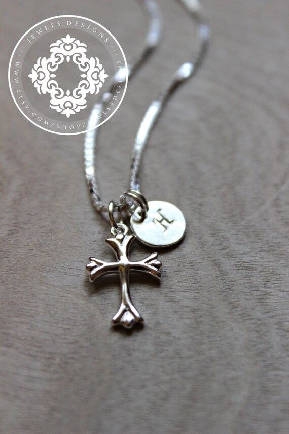 Childrens silver deals cross necklace