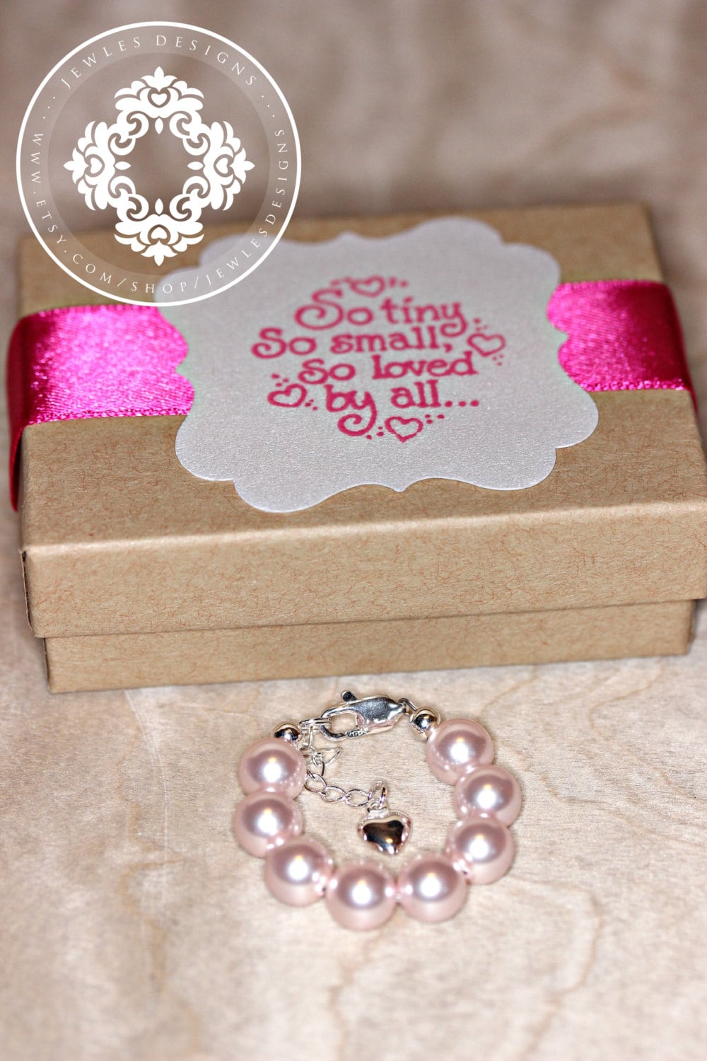 Infant Jewelry SWAROVSKI Pink Pearl Baby bracelet Baptism Etsy