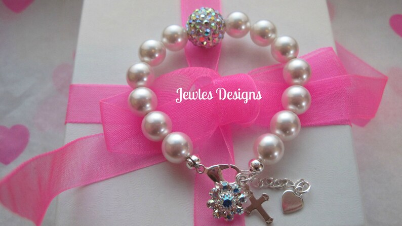 REBORN DOLL Personalised Name Bracelet Girl Doll Swarovski Pearls /& Crystals