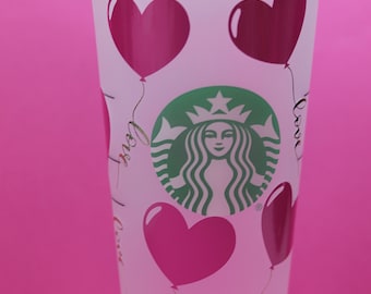 Starbucks Valentines Cup, Custom cold cup, Venti Cold cup, Coffee cup, heart cup, custom Starbucks cup, Valentines