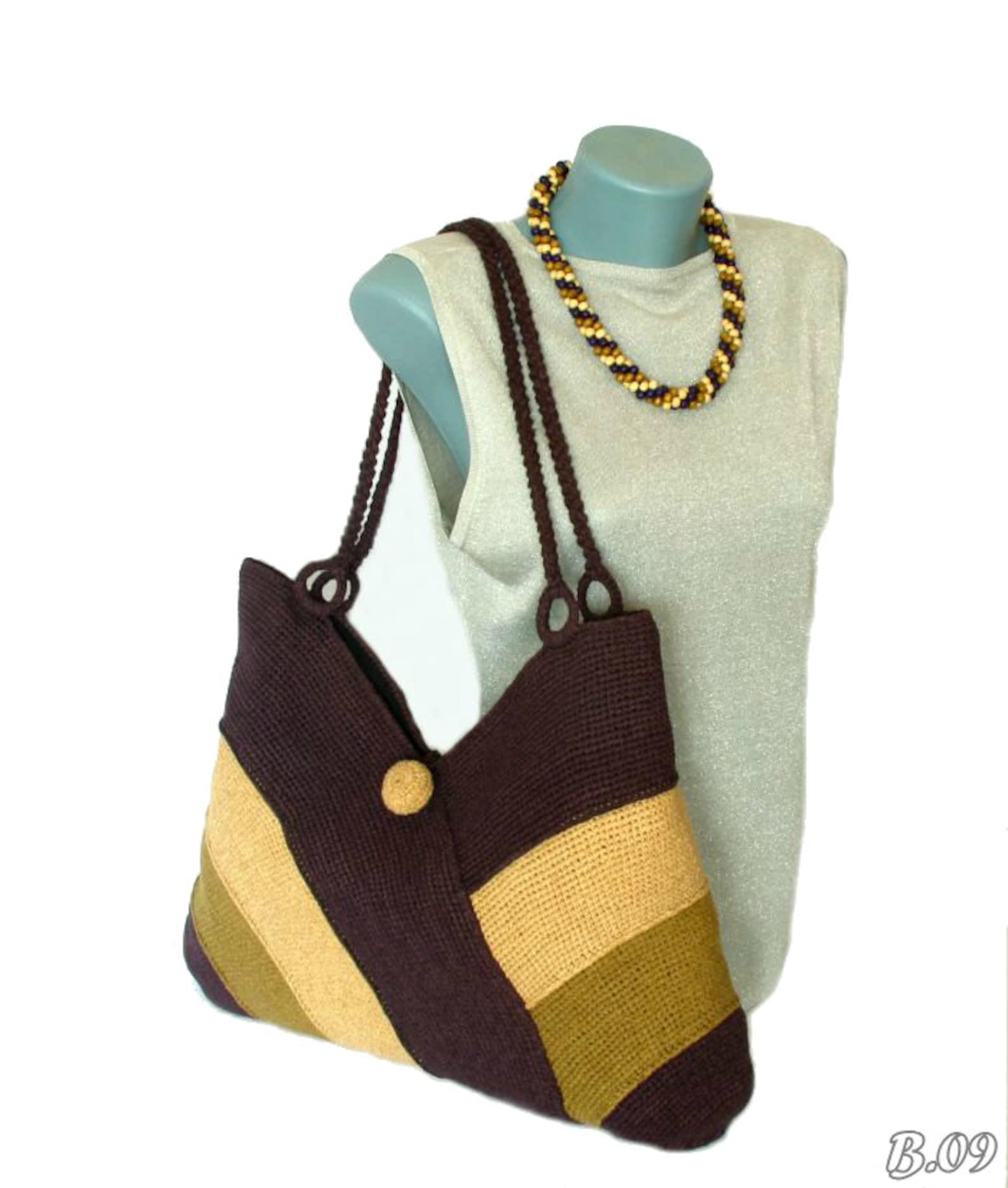 Crochet Beach Bag Summer Shoulder Bag Knitted Beach Bag Etsy