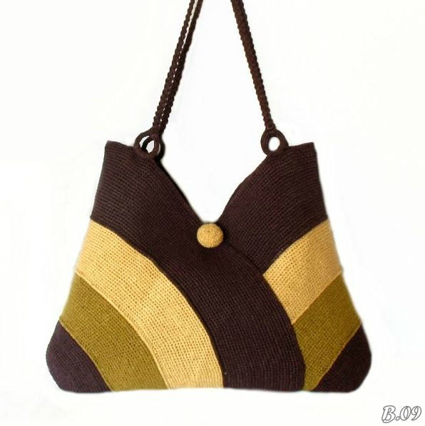 Crochet Beach Bag Summer Shoulder Bag Knitted Beach Bag Etsy