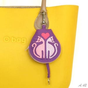 Keychain purse with cats, Fabric Key ring Pouch, Purse with decoration, Small Pouch, Molas decoration, Molas from Panama, Bag decoration