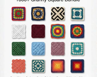 1000 granny square pattern bundle easy crochet style beginner afghan and clothing projects library instant access pdf download craft guide