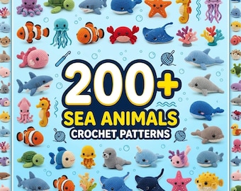 200 sea animal crochet pattern bundle designs amigurumi ocean style nursery decor and baby gift diy projects massive digital download pdf