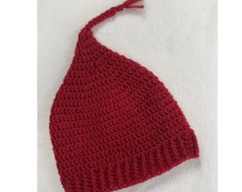 Wzór na czapkę „Roztop lód” w formacie PDF | Akcesoria Y2K Drip, Czerwona czapka typu Beanie, Norweska czapka elfa do pobrania w wersji cyfrowej