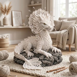 Drachenhäkelanleitung, Fantasy-Kreaturen-Anleitung, DIY Mythische Skulptur PDF, keltisches Drachen-Muster, Anleitung für Fortgeschrittene