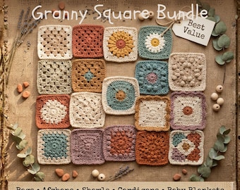 900+ crochet granny square patterns bundle modern style cardigans bags blankets floral motifs diy handmade gift ideas Crochet PDF Collection