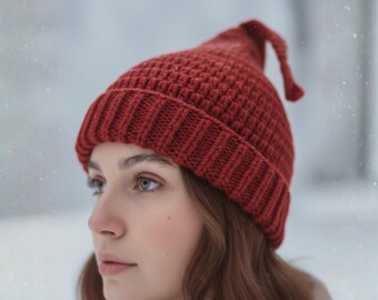 Melt the ICE Hat Knitting Pattern pdf | Y2K Drip Accessory, Red Resistance Beanie, Norwegian Elf Hat Digital Download