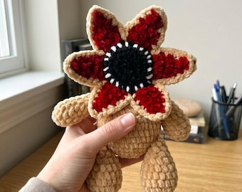 Monster Animal Crochet Pattern, Flower Head Amigurumi Plushie | Animal Crochet Pattern, Creepy Spooky Toy Low Sew video tutorial
