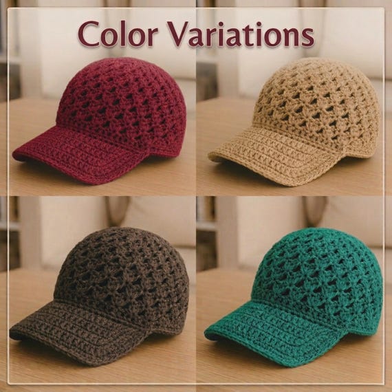 Crochet Newsboy Cap Pattern, Logan Style Hat, Easy Brimmed  display picture 3