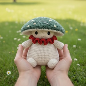 Crochet Mushroom Amigurumi Doll | Mushroom Guy Plush Stuffed Animal | Cottagecore Fairy Room Decor | Woodland Cute Gifts for Her Birthday