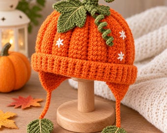 CROCHET PATTERN  Pumpkin Beanie Hat | Easy to make |  Instant Download Pdf Crochet Pattern