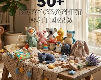 60+ Crochet Baby Pattern Bundle PDF | Amigurumi Animal Toy Baby Clothes Hat Romper Garland Pattern | Instant Download Crochet PDF