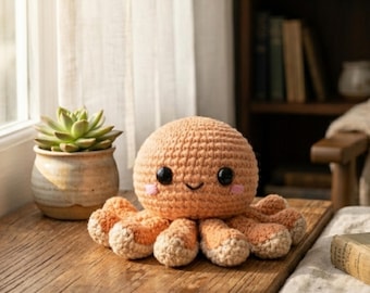 Crochet Baby Octopus Pattern PDF | Plush Sea Animal Crochet Toy Tutorial, DIY Ocean Creature Doll, Crochet Home Decor | Baby shower Gift