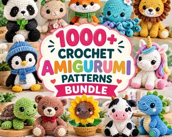 Amigurumi Crochet Pattern Bundle, Crochet Animal Pattern PDF, Cute Doll Amigurumi, Sea Creature Crochet, Digital Download