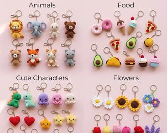 300+ Crochet Keychain Pattern Bundle Food Fruit Nature Flower Amigurumi Patterns Mini Toy Collection and Small Business Ideas