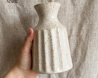 Vintage White Ceramic Vase | Minimalist Home Decor