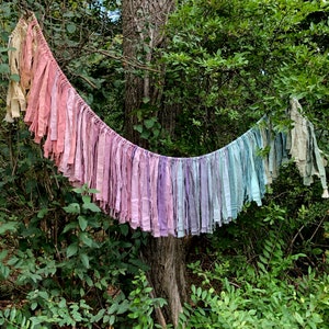 Fable Hand Dyed Fabric Garland. Natural Home. Engagement Party Garland. Wedding Decorations. Wedding Banner. Nursery Wall Art. Textile Art. image 7