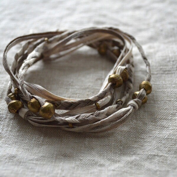 Kanae Taupe Necklace / Wrap Bracelet