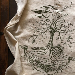 Tree of Life printed cotton towel by Talufane