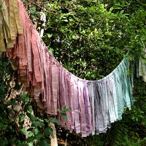 Fable Hand Dyed Fabric Garland. Natural Home. Engagement Party Garland. Wedding Decorations. Wedding Banner. Nursery Wall Art. Textile Art. image 5