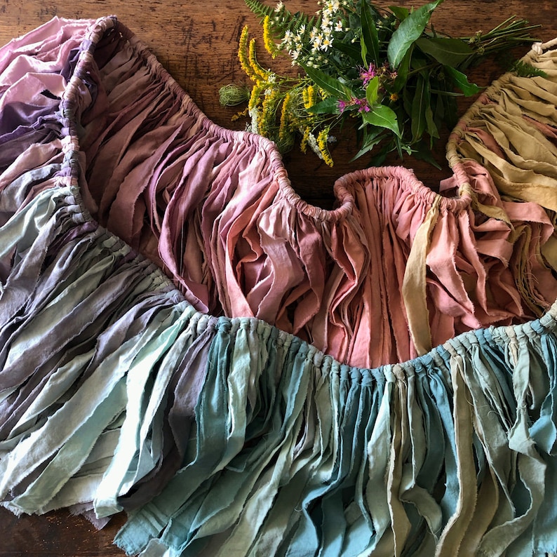 Fable Hand Dyed Fabric Garland. Natural Home. Engagement Party Garland. Wedding Decorations. Wedding Banner. Nursery Wall Art. Textile Art. image 2