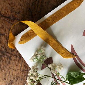 hand dyed gold ribbon for Eat Drink and Be Merry banner by Talufane