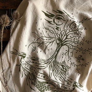 Tree of Life printed cotton towel by Talufane