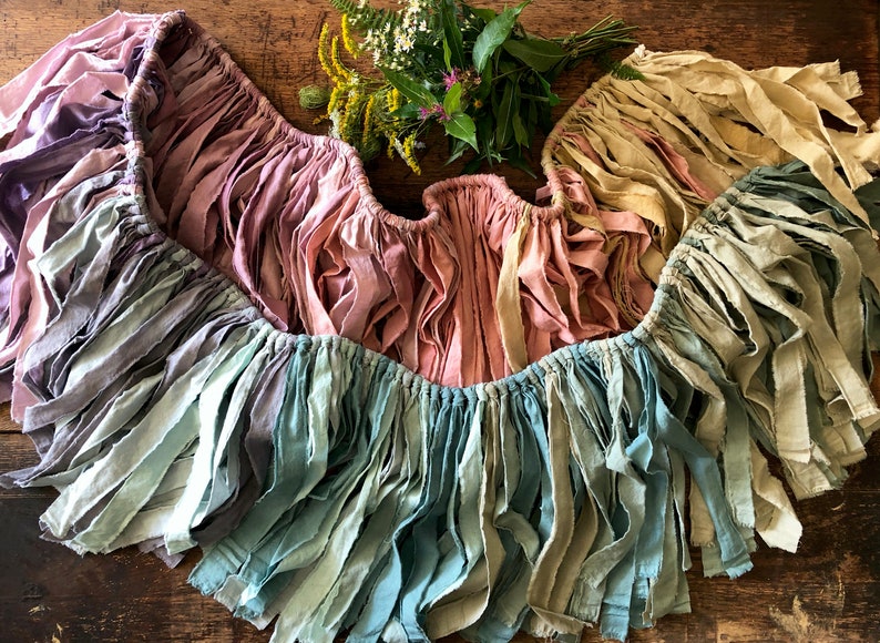 Fable Hand Dyed Fabric Garland. Natural Home. Engagement Party Garland. Wedding Decorations. Wedding Banner. Nursery Wall Art. Textile Art. image 4