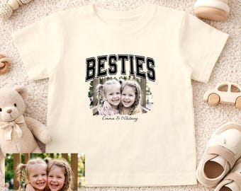 Personalisiertes Foto Tshirt Kinder Freundschaft Geschenk Passendes T-Shirt Geburtstagsgeschenk Erinnerung Kleinkind Bild Kleidung Jugend Bff