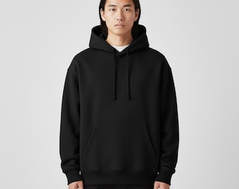 Dubbellaagse hoodie voor heren – Zware katoenen fleece trui, warme winterse streetwear sweater, premium casual kleding