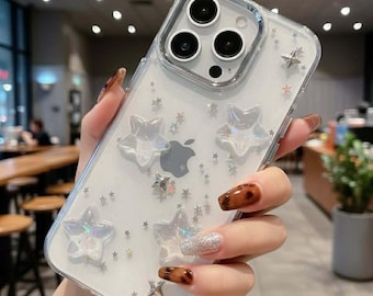 Coque iPhone 3D Star Glitter, protection antichoc pour iPhone