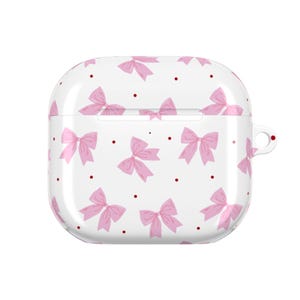 Pink Bow Pattern AirPod Case | Pastel Polka Dot Accessory