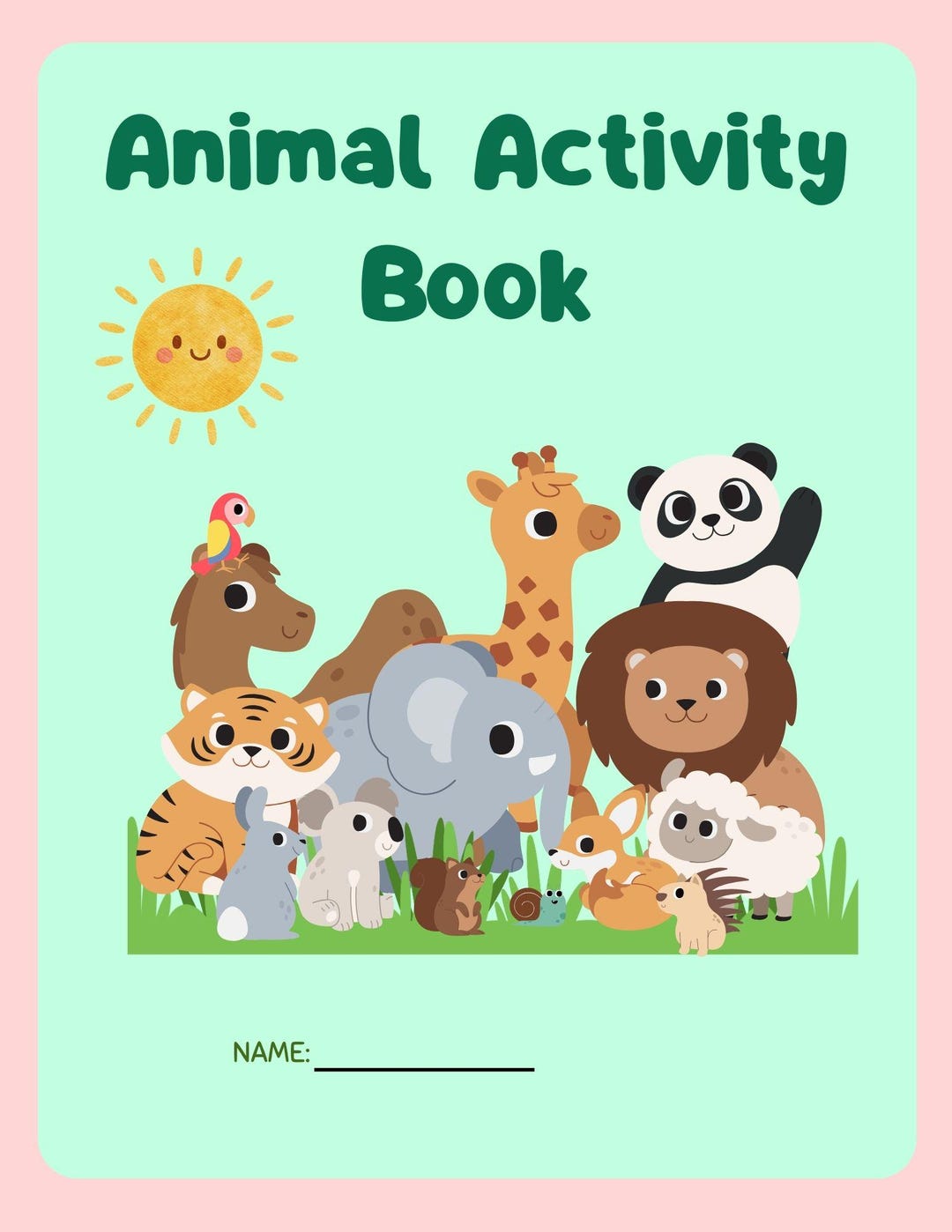 Animal Activity Book/learning/lion/elephant - Etsy