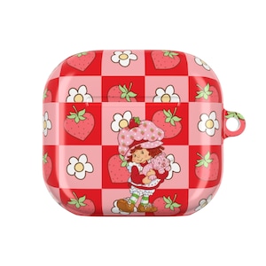 Strawberry Shortcake Checkerboard AirPod Case | Cute Fruit Pattern
