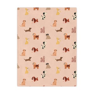 Cute Dog Pattern Minky Blanket | Paws Puppies Fleece Throw