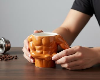 Funny Pectorales Ceramic Mug Gym Trainer Gift Muscle Coffee Cup for Boys