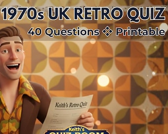 Printable 1970s Pub Quiz, 40 UK Retro Trivia Questions With Answers
