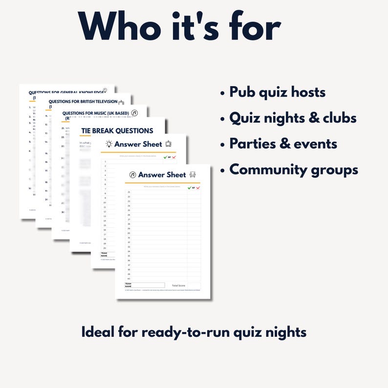 1960s Retro Quiz UK Printable | Pub Quiz Night | 40 Questions With